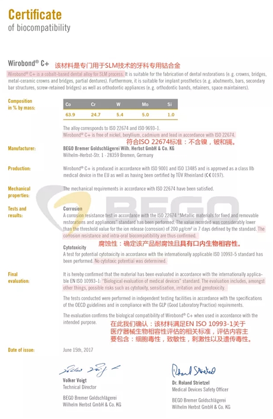 關于鈷合金致癌，BEGO有話要說！