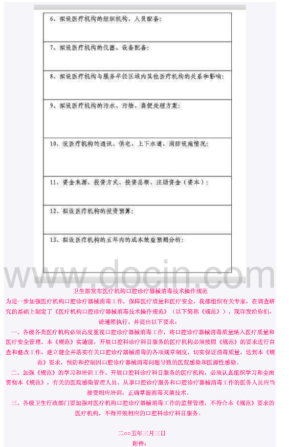 口腔診所設置基本標準